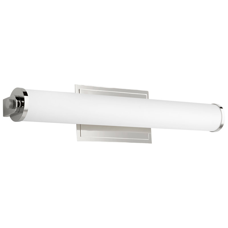 Barre d'éclairage de salle de bain 1 lumière DEL à intensité variable Garruto, Nickel poli