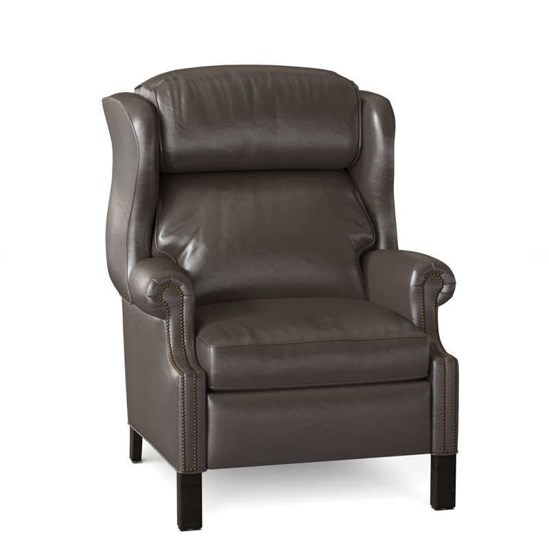 Chippendale Recliner, #9 Natural, Rio Mineral Genuine Leather, Cobblestone