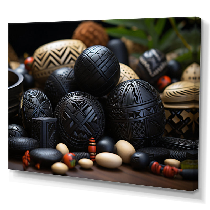 Bijoux africain - reproduction sur toile, H 12 po x l 20 po, Toile tendue