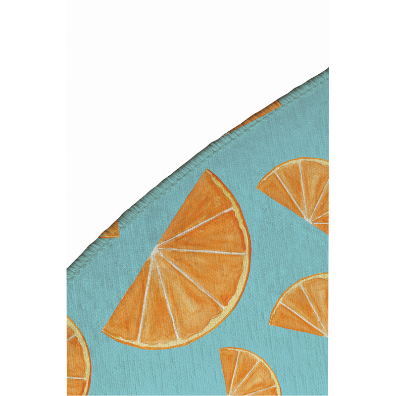 Tapis d'extérieur Summer Oranges, Rond 5 pi