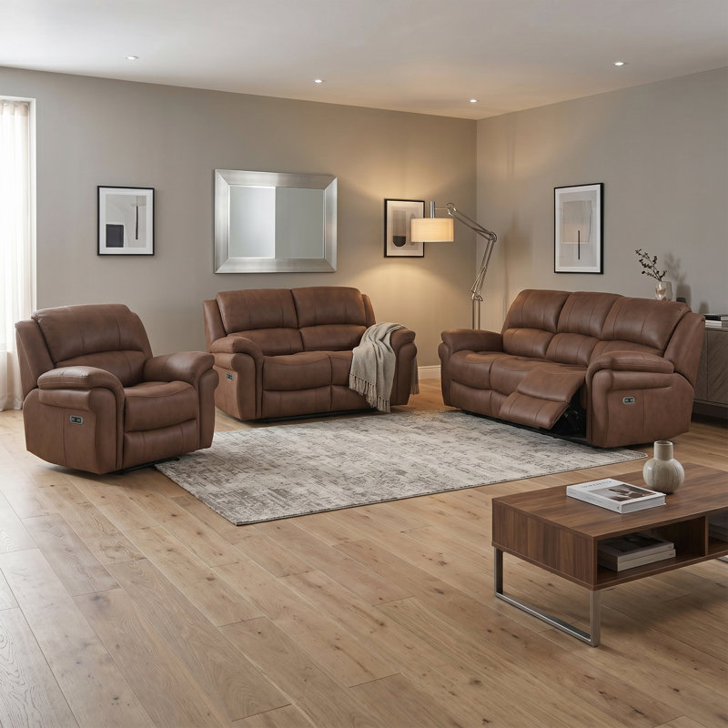 Coomes 2 Seater Electric Reclining Loveseat, Tan