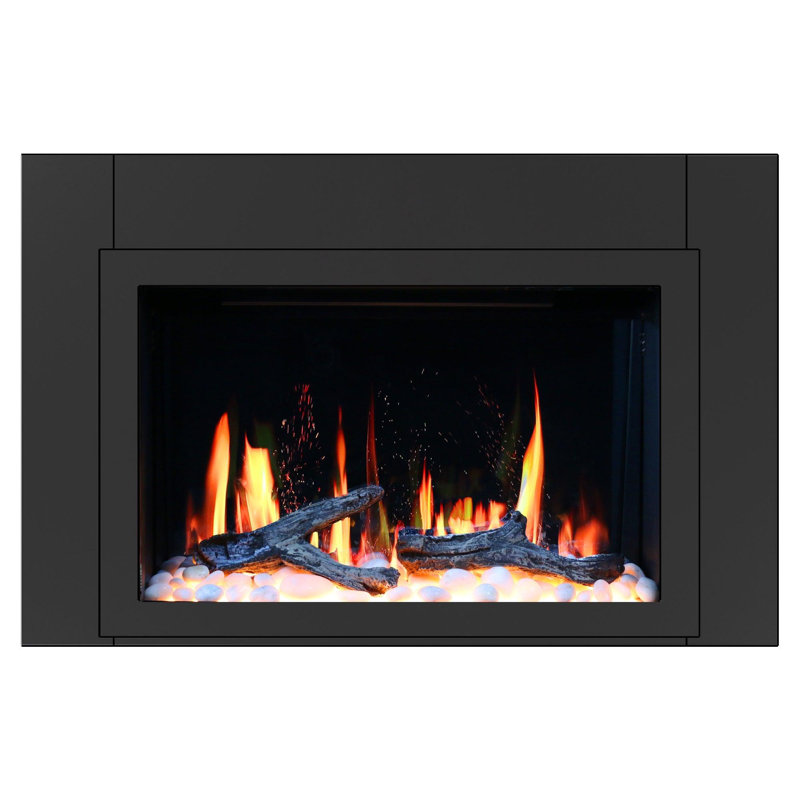 Litedeer Latitude 35" Smart Built-in Electric Fireplace (ZEF35XC) Ultra-Slim Linear Wall Fireplace with WiFi App, Multi-Color Flame, Driftwood Logs & 1500W Heater