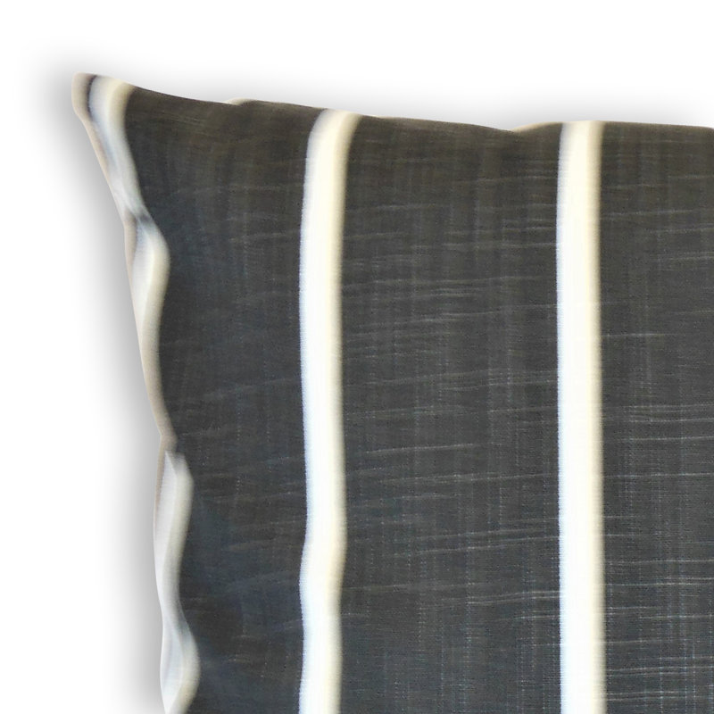 Coussin en coton Simona, Hauteur (22 po) x largeur (22 po), Noir
