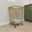 Metal Deep Set Metal Mesh Laundry Basket Storage Cart with Wheels and Handles-62972723-62972726