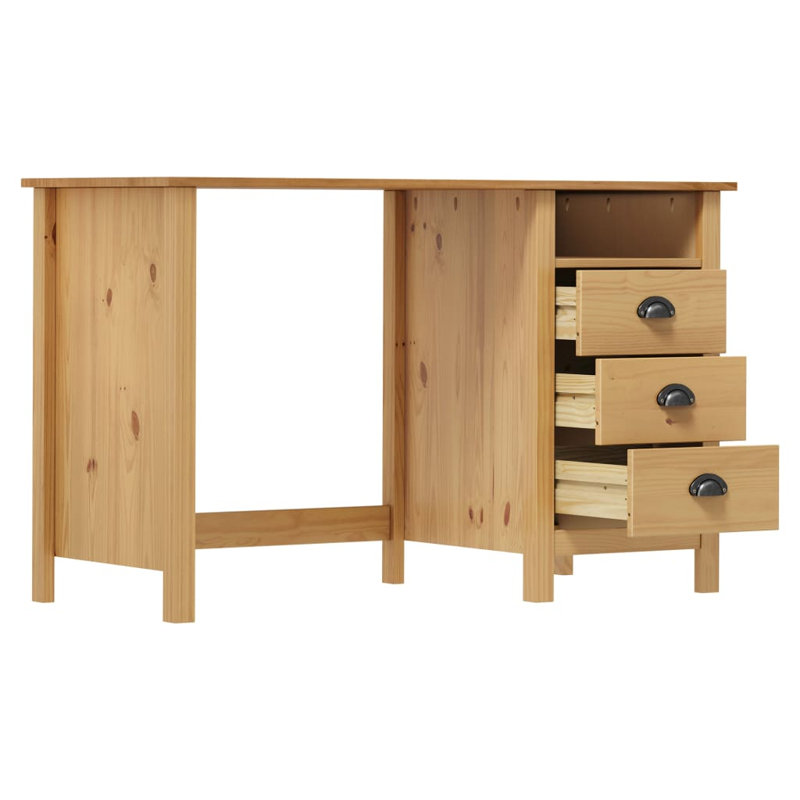 Michaelis Desk Hill With 3 Drawers, Brown