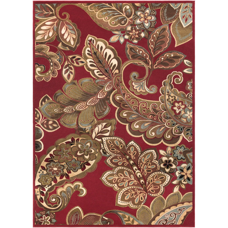 Needham Machine Woven Paisley Area Rug, Rectangle 9' x 13'