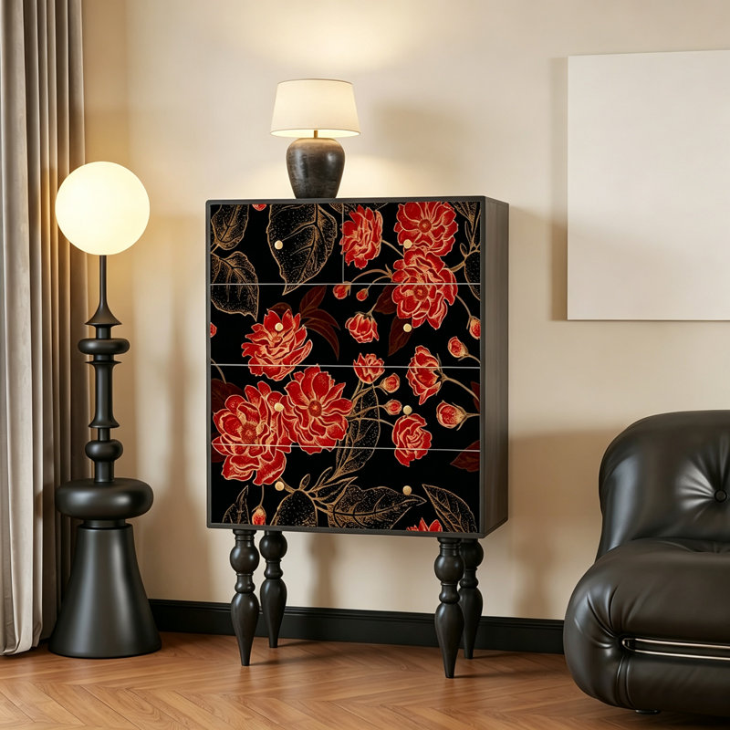French Solid Wood Storage Cabinet For Living Room