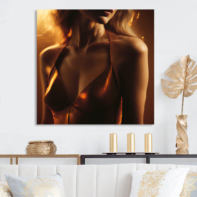 Mystery Beauty I - Femme, décoration murale sensuelle en métal