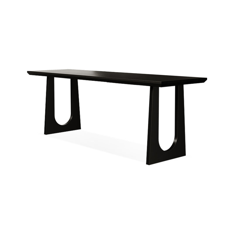 Bureau rectangulaire en bois massif noir, H 29,53 po x l 78,74 po x P 23,62 po