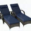Chaise longue roulante d'extérieur avec coussin et inclinable à 5 positions (ensemble de 2)