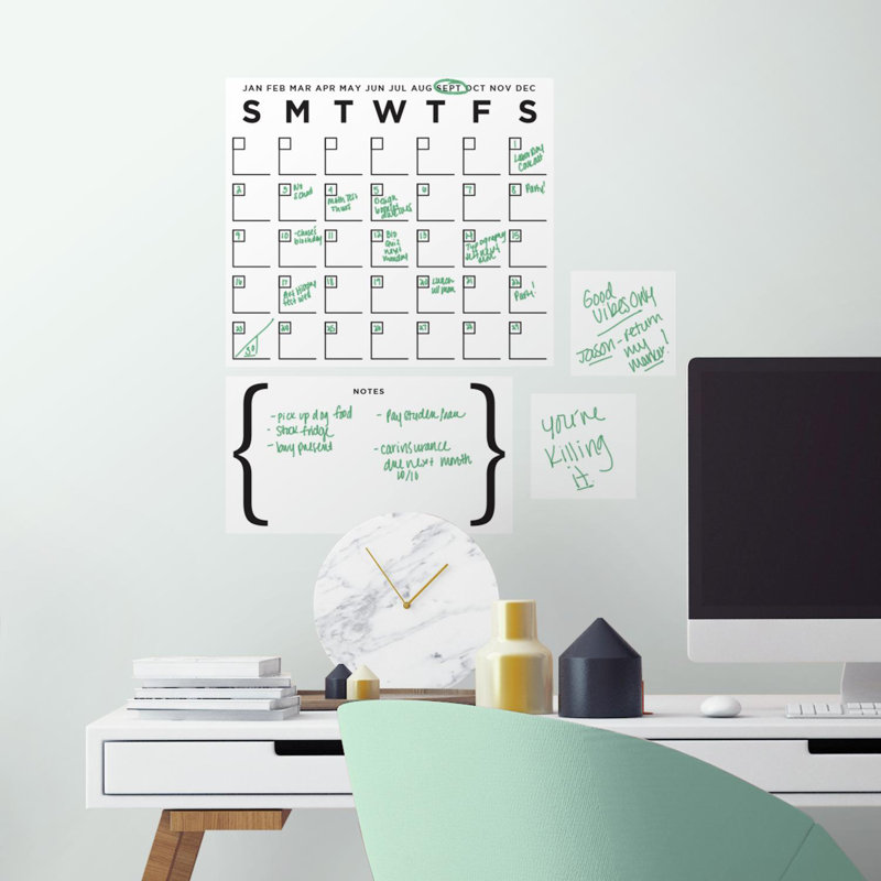 Ensemble d’adhésif décoratif 4 pièces pour le calendrier avec effacement sec et colle