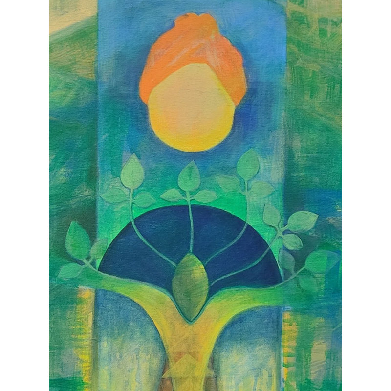 Dieu réside dans l'homme | Acrylique sur toile | Par Manik Das
