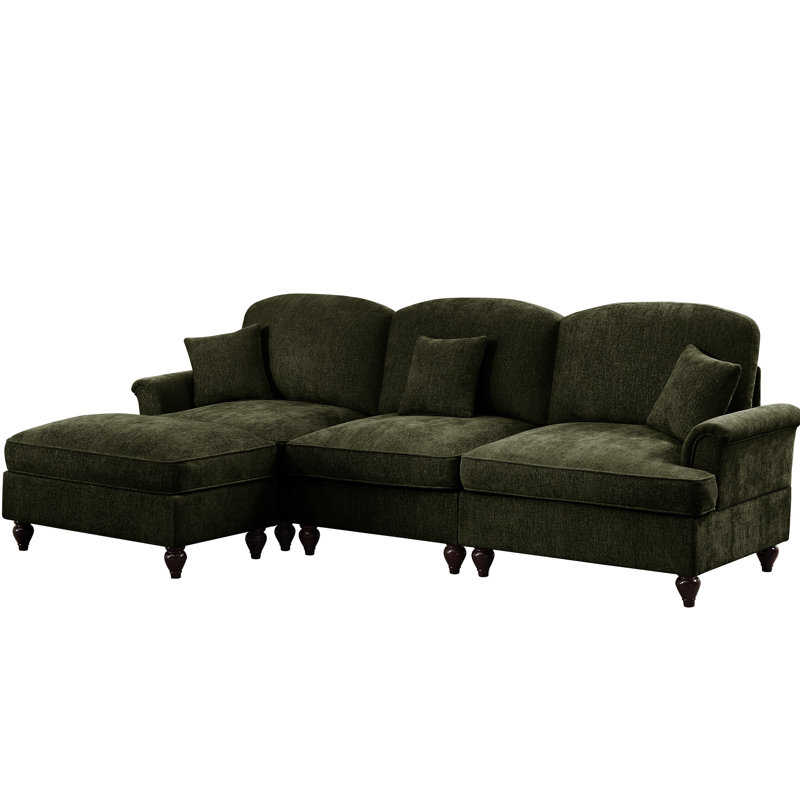 Mid Century 3 Comfy With Chenille, Flared Arms, Ruffles Pleats Skirts, Spindle Legs And Movable For Multiple Home Arrangements Chenille Diverse Needs