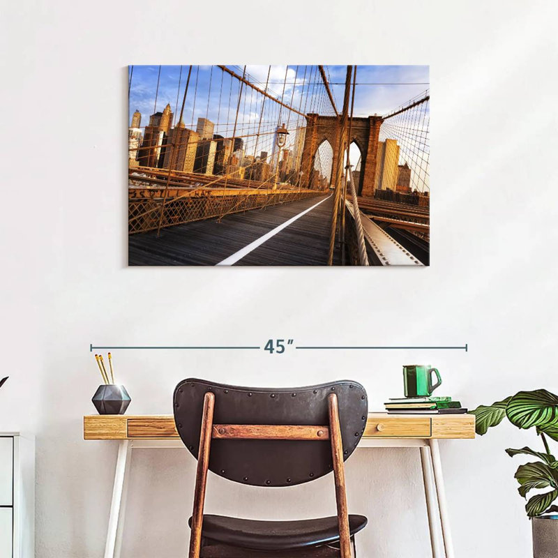 Ravi célèbre pont de Brooklyn, NY, H 24 po x l 36 po