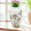 Vase cylindrique en céramique 8 x 8 x 13,5 po avec motif botanique brun