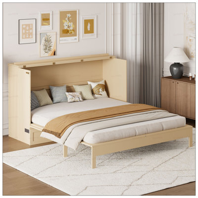 Lit escamotable peu encombrant avec rangement élégant et attrait moderne, pour petits appartements et pièces multifonctionnelles.