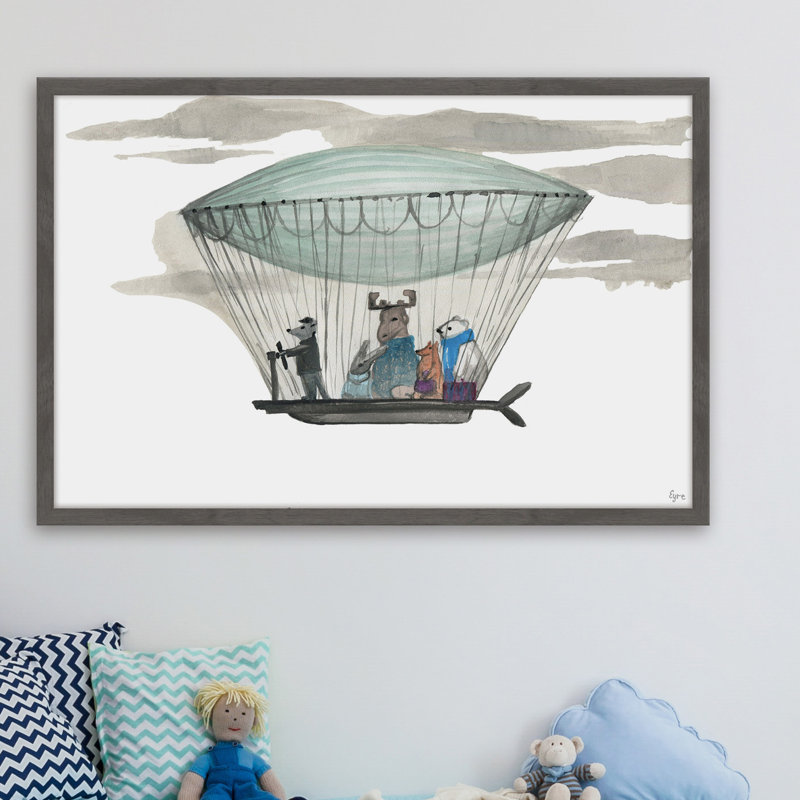 «Globetrotters», reproduction encadrée, H 20 po x l 30 po x P 1,5 po