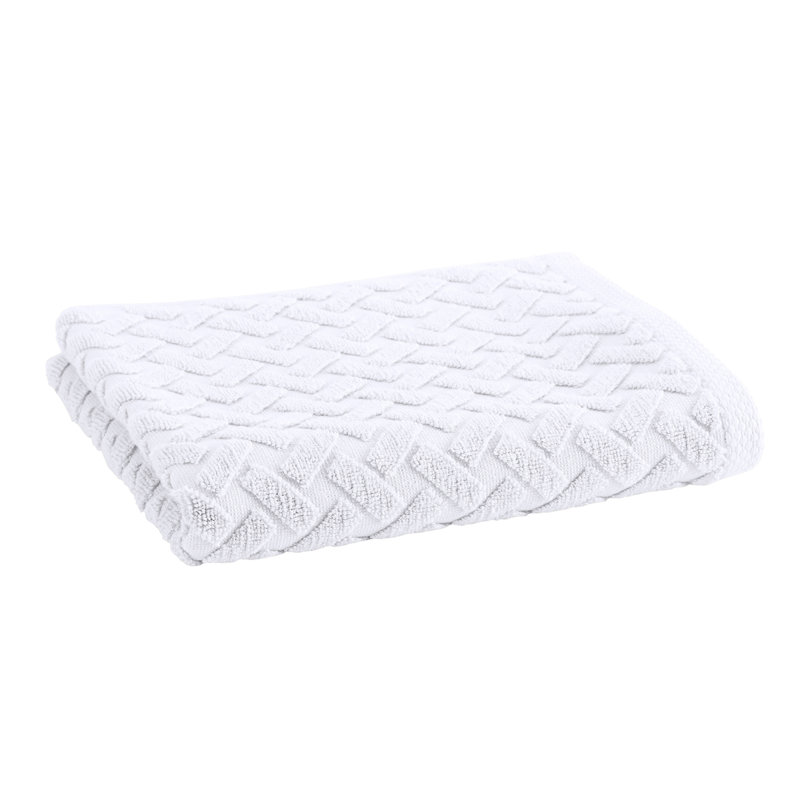 Trellis Cotton Bamboo Blend Antimicrobial Hand Towels, White