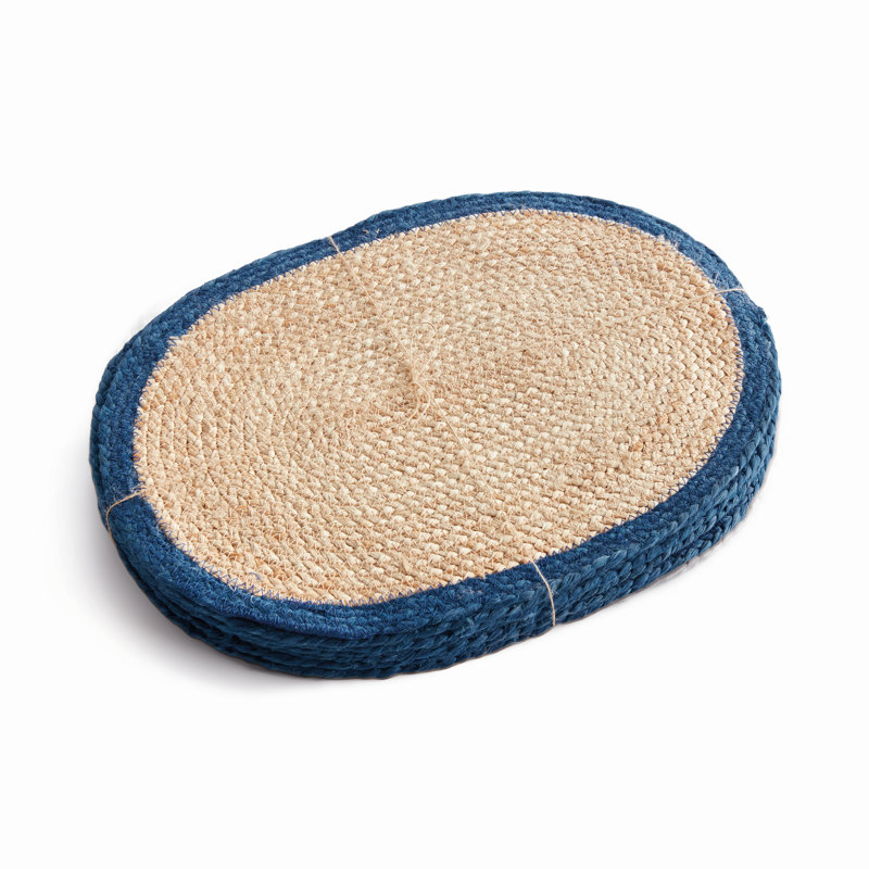 Napperon Tresse Artisan, Bleu / brun clair