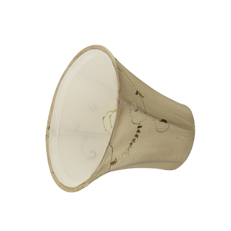 Abat-jour cloche en soie/chantoung de H 5 po en or