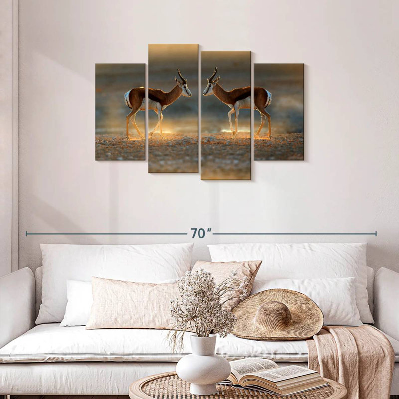 Brampt Springbok Antelopes, 27" H x 43" W