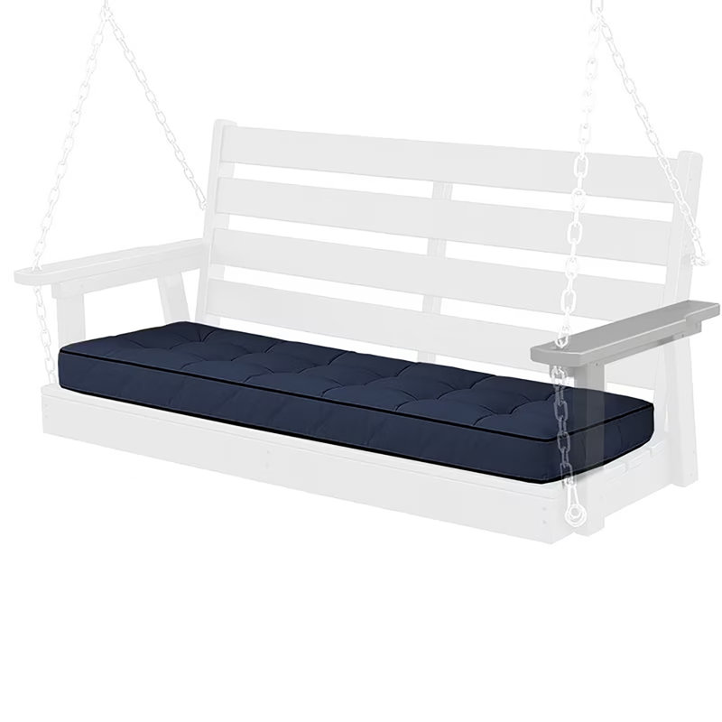 Outdoor 4'' Thick Bench Seat Cushion, 63*20In Waterproof Bench Seat Cushion Replacement, Navy Blue