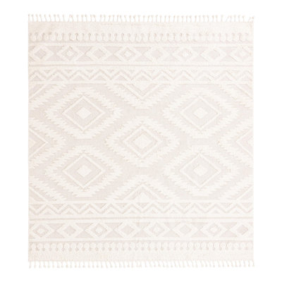 Jennylynn Geometric Machine Woven Polyester Area Rug in Ivory
