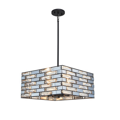 Luminaire suspendu carré 4 lumières Majorca