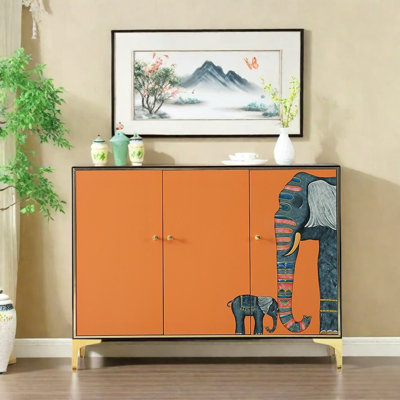 Hand-Painted Entryway Cabinet