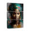 "Portrait féminin", grâce africaine, ensemble de 3 reproductions sur toile par Amara T-93060741