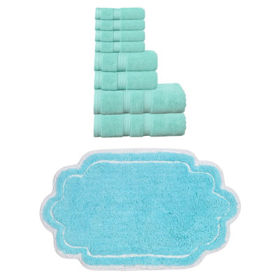 Ensemble de serviettes de bain et tapis de bain 100% coton Talbert Collection
