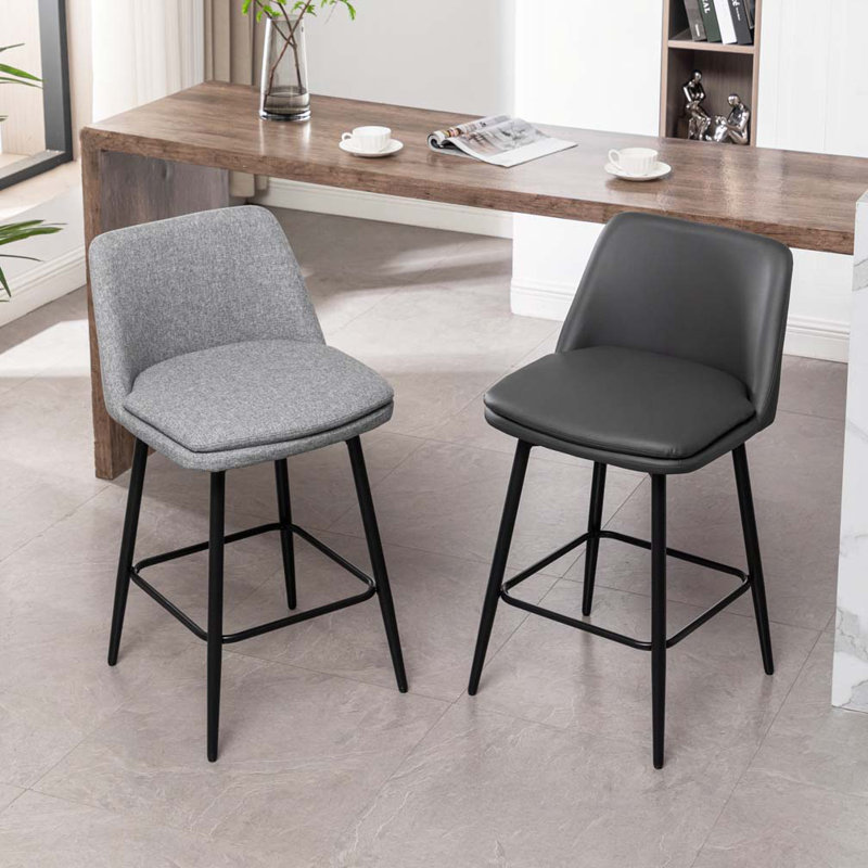 Ensemble de tabourets de bar rembourrés en similicuir avec repose-pieds et dossier rembourré