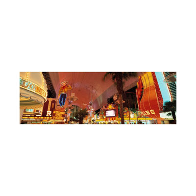 Fremont Street Experience Las Vegas NV USA 1 Piece Wrapped Canvas Panoramic Wall Art