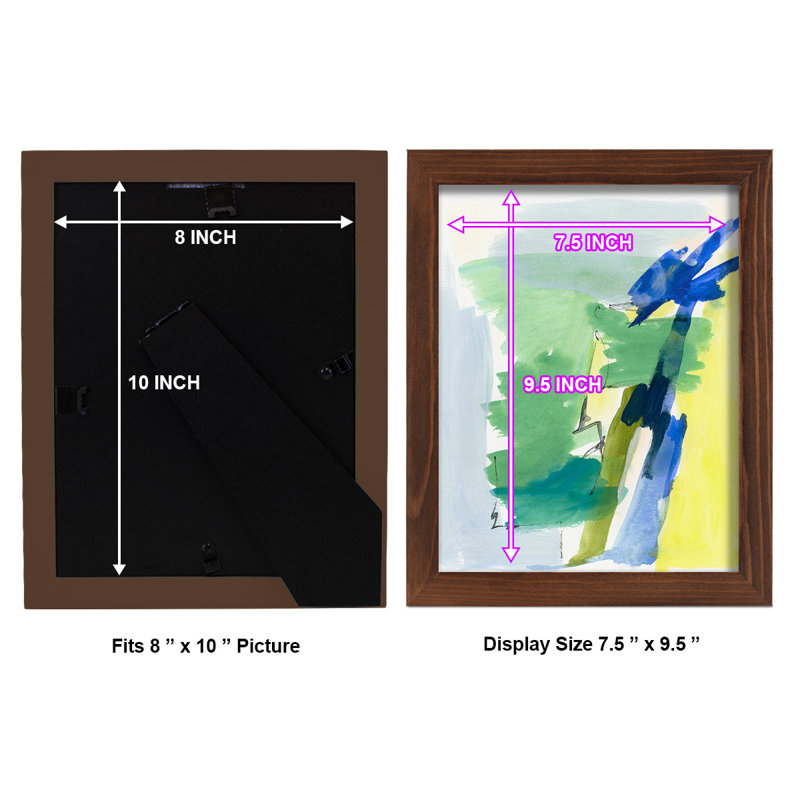 Wicklow III - Imprimé, H 11 po x l 9 po x P 1 po, Papier cadre châtaignier