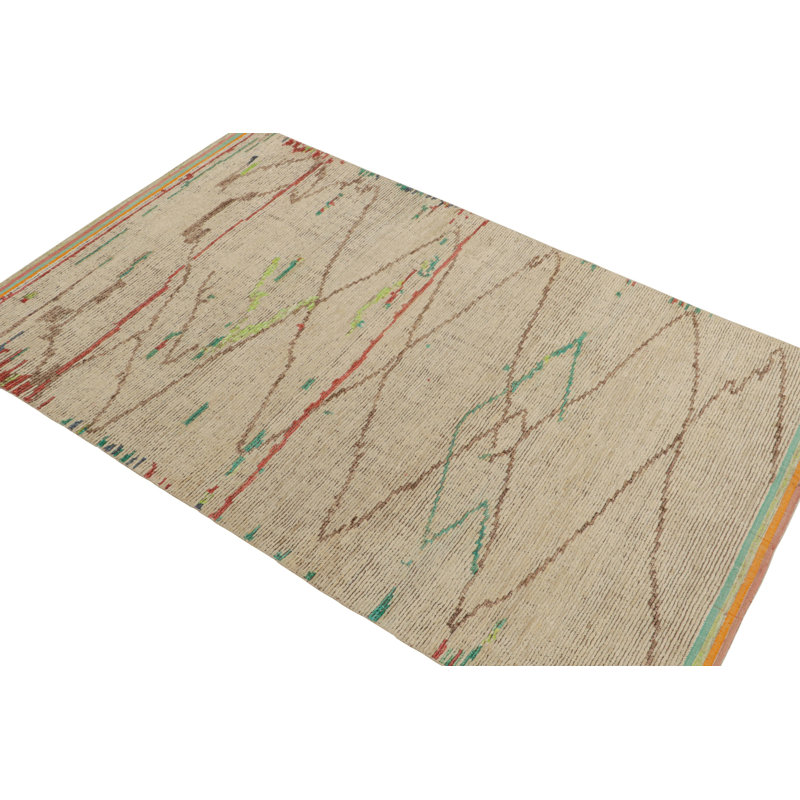 Moroccan Hand Knotted Area Rug, Rectangle 8' x 10'