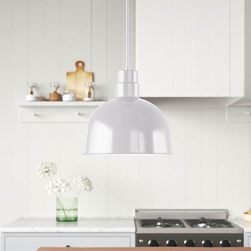 Helena 1 - Light Single Pendant, White, 11" H x 10" W x 10" D
