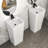 16" Classic White Ceramic Pedestal Sink Bathroom Sink Basin, Space-Saving Design For Powder Rooms, Kids' Bathrooms & Boutique Hotels"