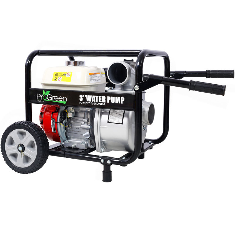 Pompe à eau 3 po 264 gal / min, moteur GX160 de 163 Cc, coupleur 3 po NPT, avec ensemble d'accessoires et ensemble de poignée de roue