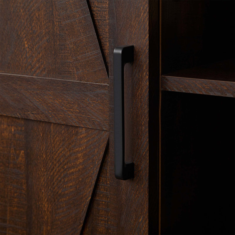 Grande armoire de rangement en faux bois Daxtyn, Espresso