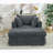 Comfortable Oversized Corduroy Chaise Longue With Movable Ottoman And Extra Pillows-749870402