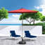Parasols de terrasse ajustables rouge brique, 227 x 180 cm, en aluminium, pour les repas en terrasse