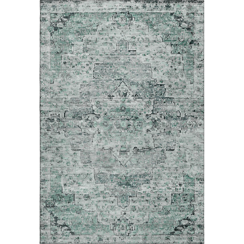 Premium Machine Washable Ashington AMF1832 Global Rug, Rectangle 10' x 14'