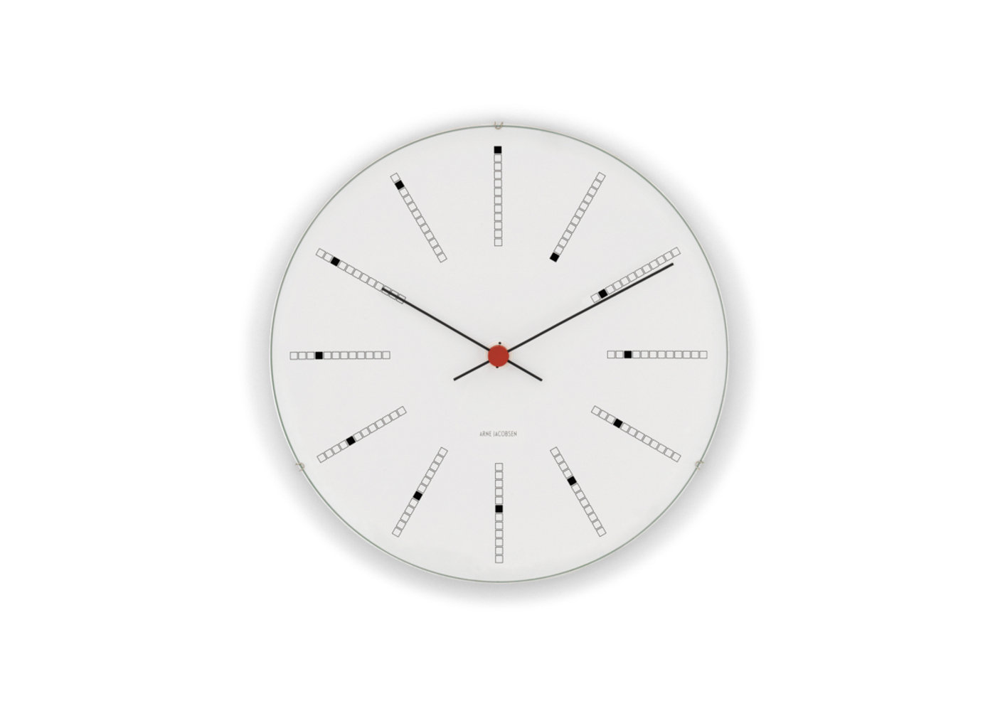 Bankers Metal Wall Clock, White/Black/Red, Medium