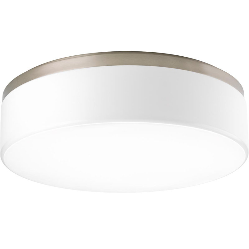 Siddharth Acrylic LED Flush Mount, Brushed Nickel, 4.75" H x 14" W x 14" D