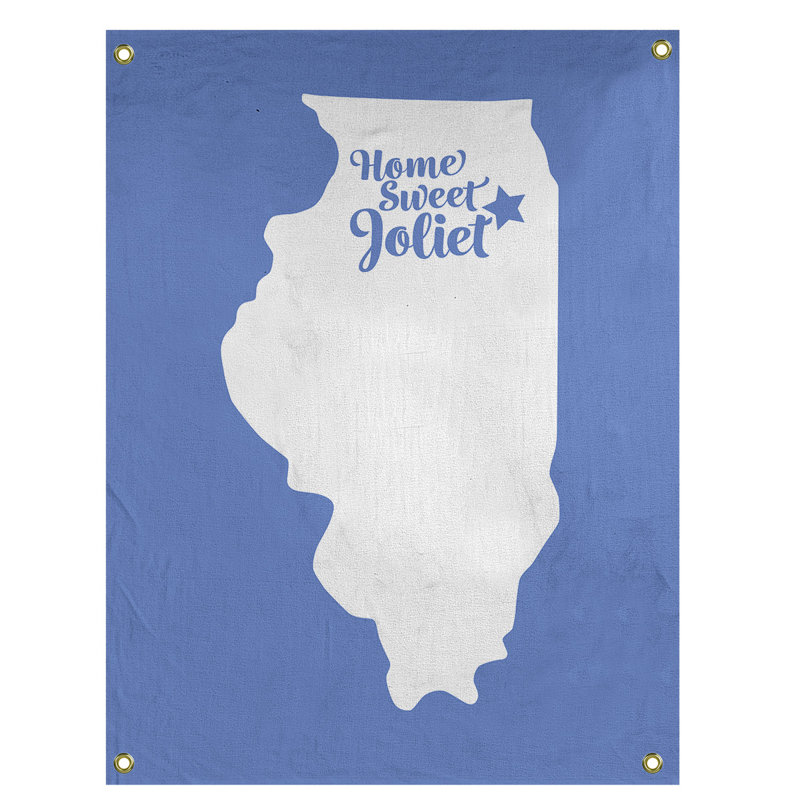 Tapisserie murale joliet illinois, H 59 po x l 50 po, Bleu