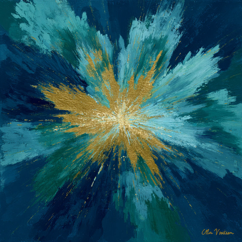 Cosmic Bloom Wrapped Canvas Wall Art
