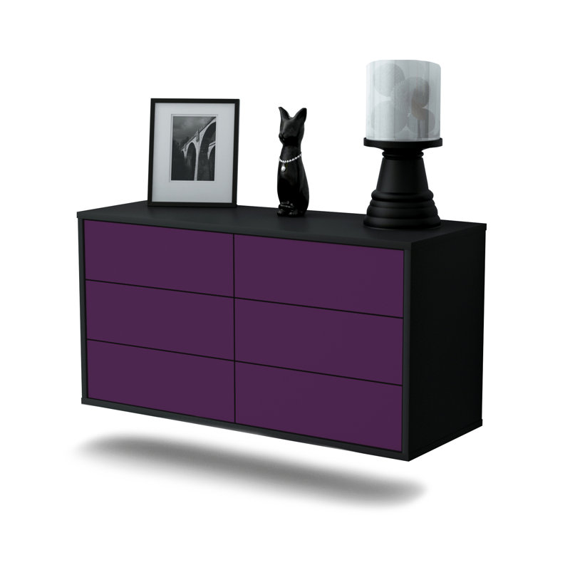Cossette TV Stand, Purple  / Matte Black