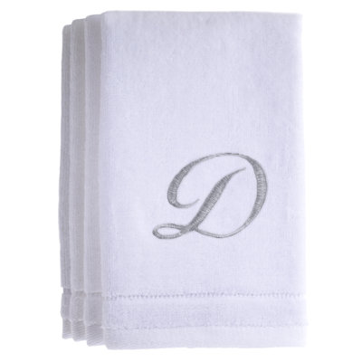 Ensemble de serviettes 4 pièces monogrammées 100% coton