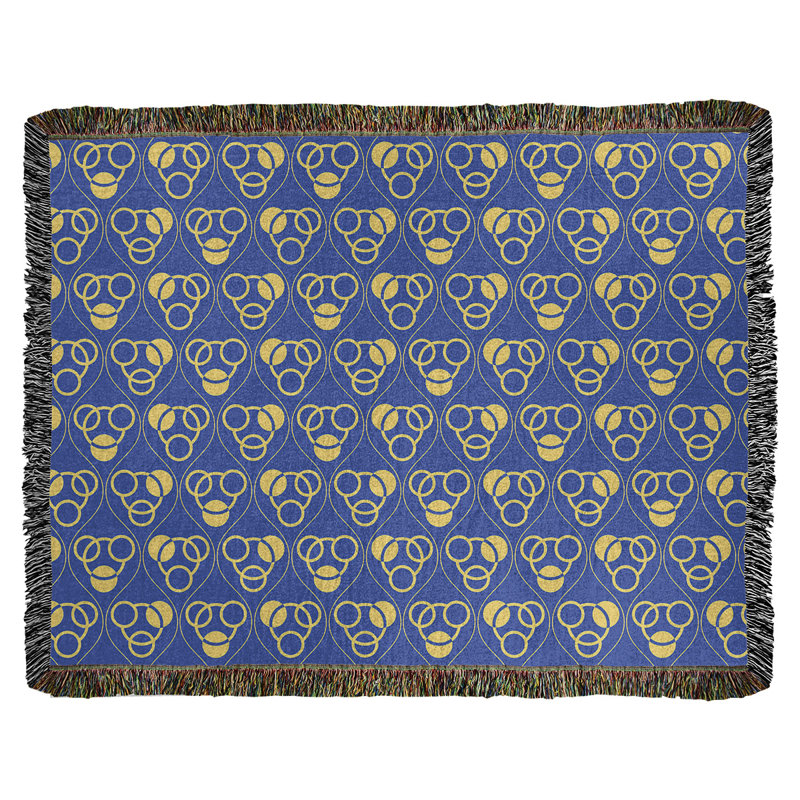 Couverture en coton tissé Classic, L 50 po x L 60 po, Bleu/jaune