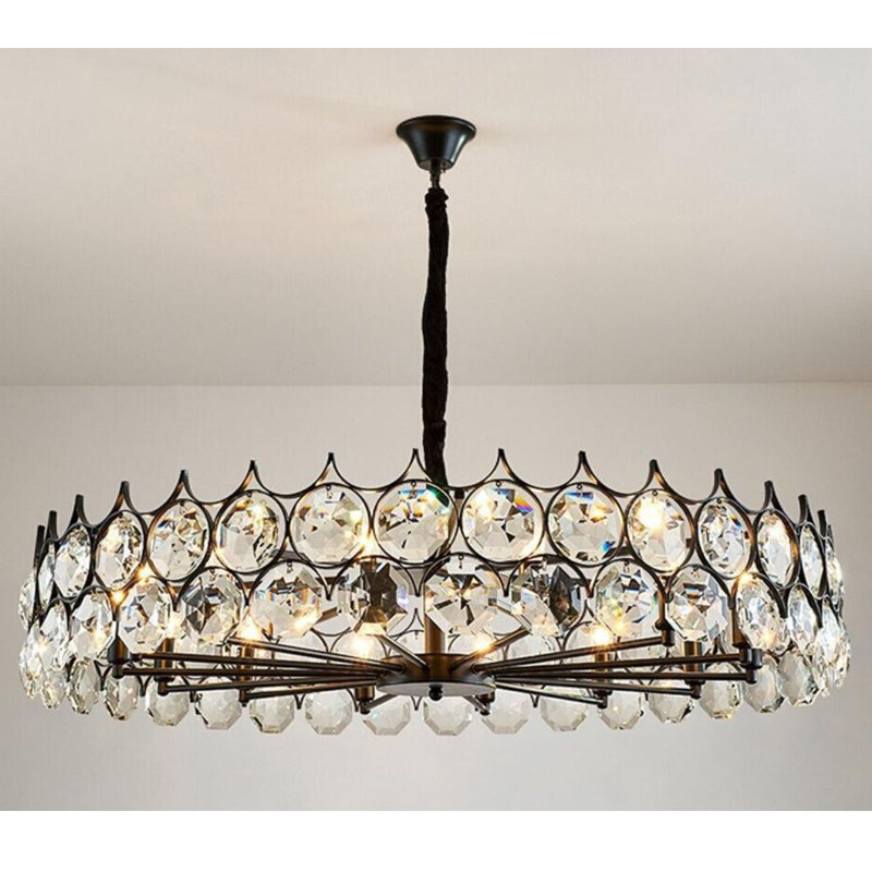 Ortega 13 - Light Chandelier, Black, 22cm H x 100cm W x 100cm D